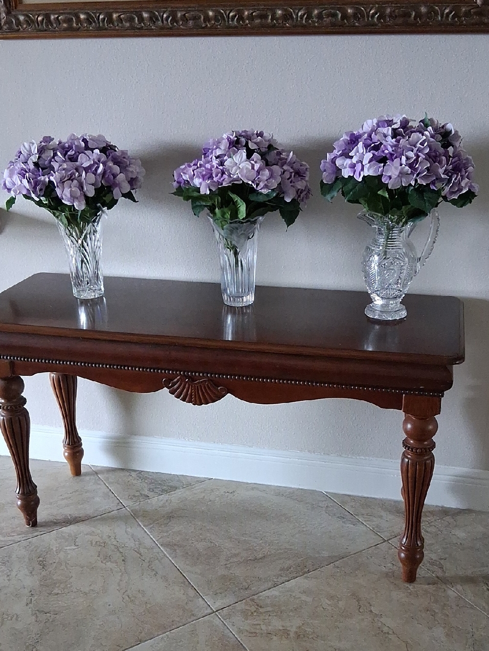 Lavender Hydrangea Artificial Silk Flowers - Bundle of 6 Bushes - NWT